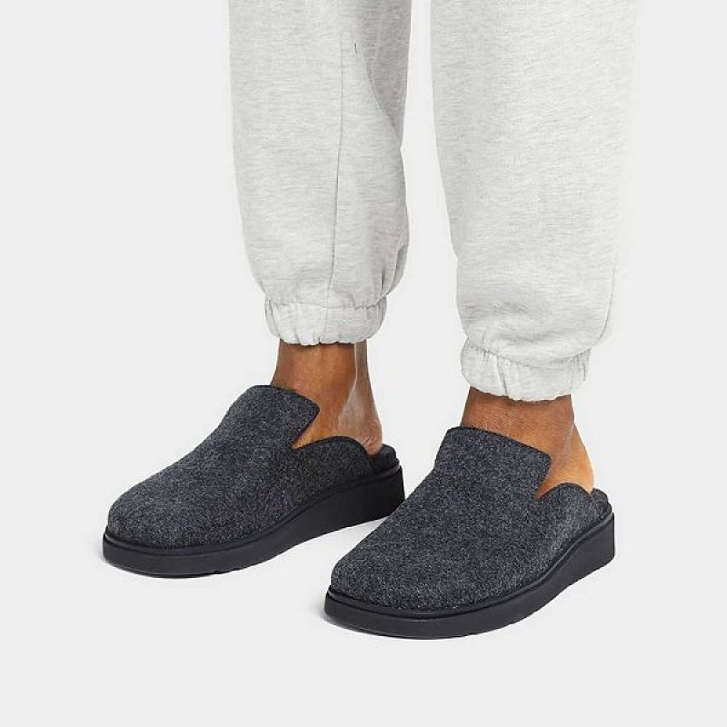 FitFlop Gen-Ff E01 Felt Men's Mules Navy | 973TGJESF