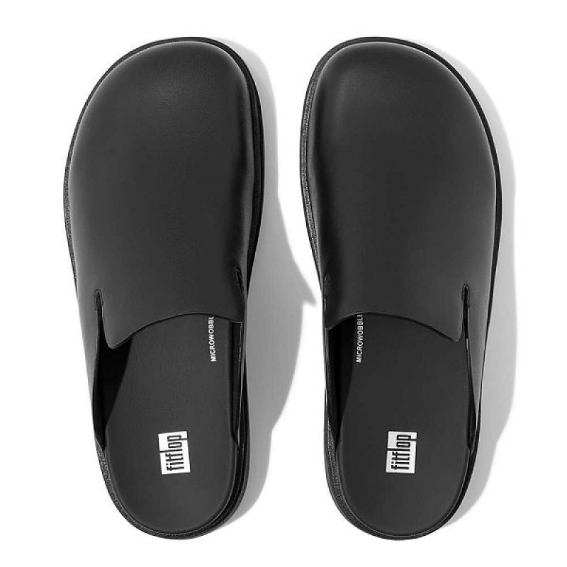 FitFlop Gen-Ff Leather Men's Mules Black | 426IWTFOA