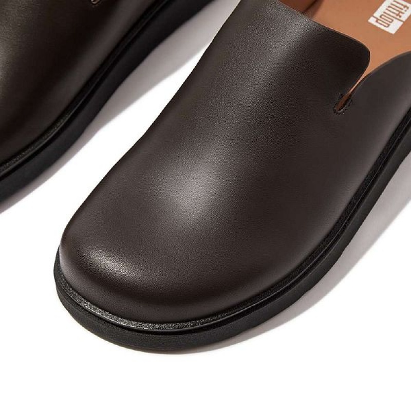 FitFlop Gen-Ff Leather Men's Mules Brown | 543KURBMO