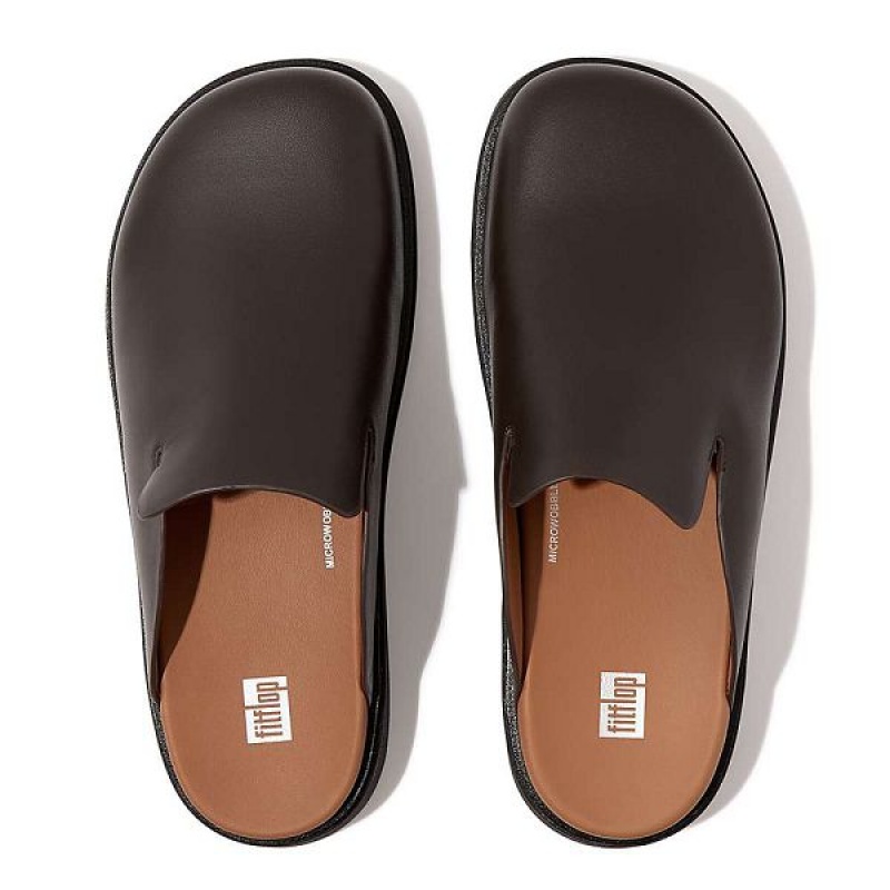 FitFlop Gen-Ff Leather Men's Mules Brown | 543KURBMO