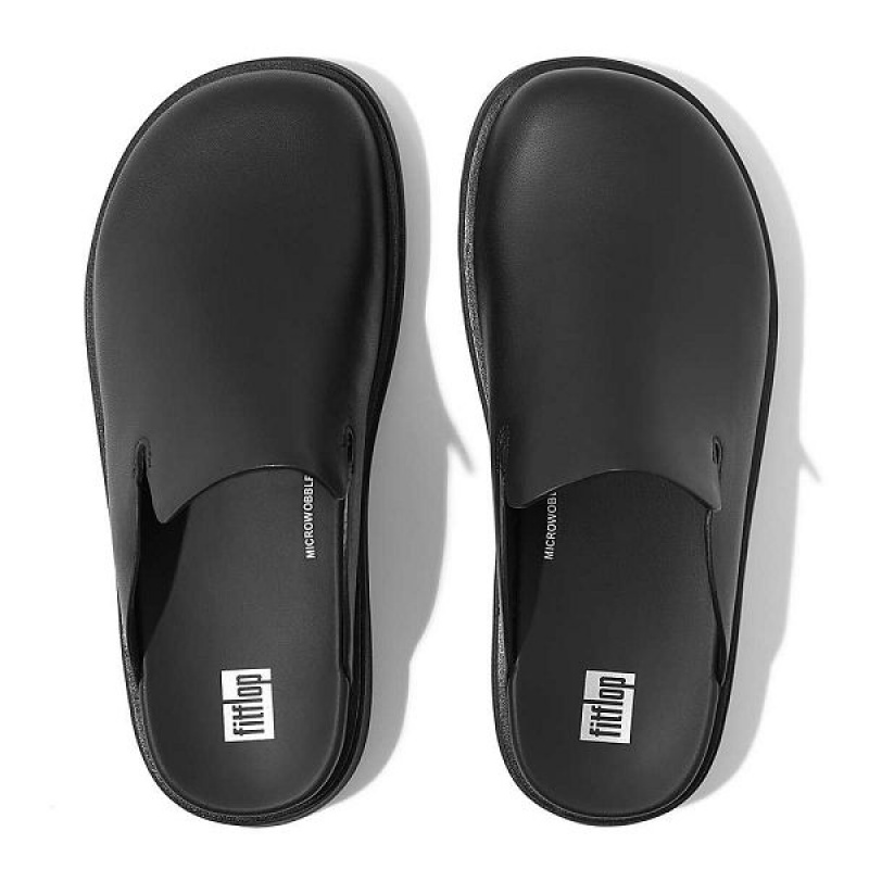 FitFlop Gen-Ff Leather Women's Mules Black | 076SMODUJ