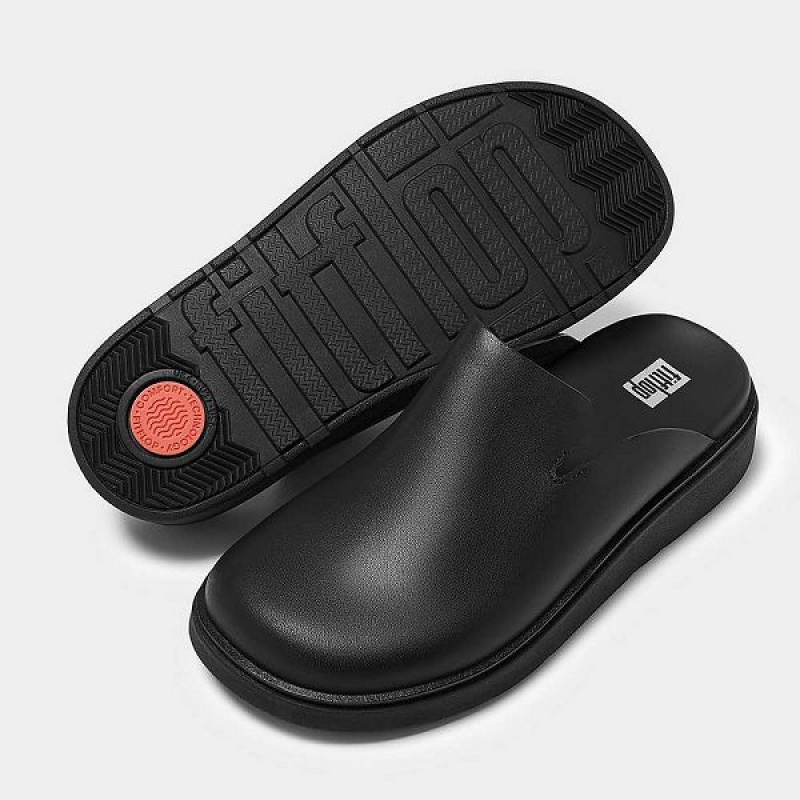 FitFlop Gen-Ff Leather Women's Mules Black | 076SMODUJ