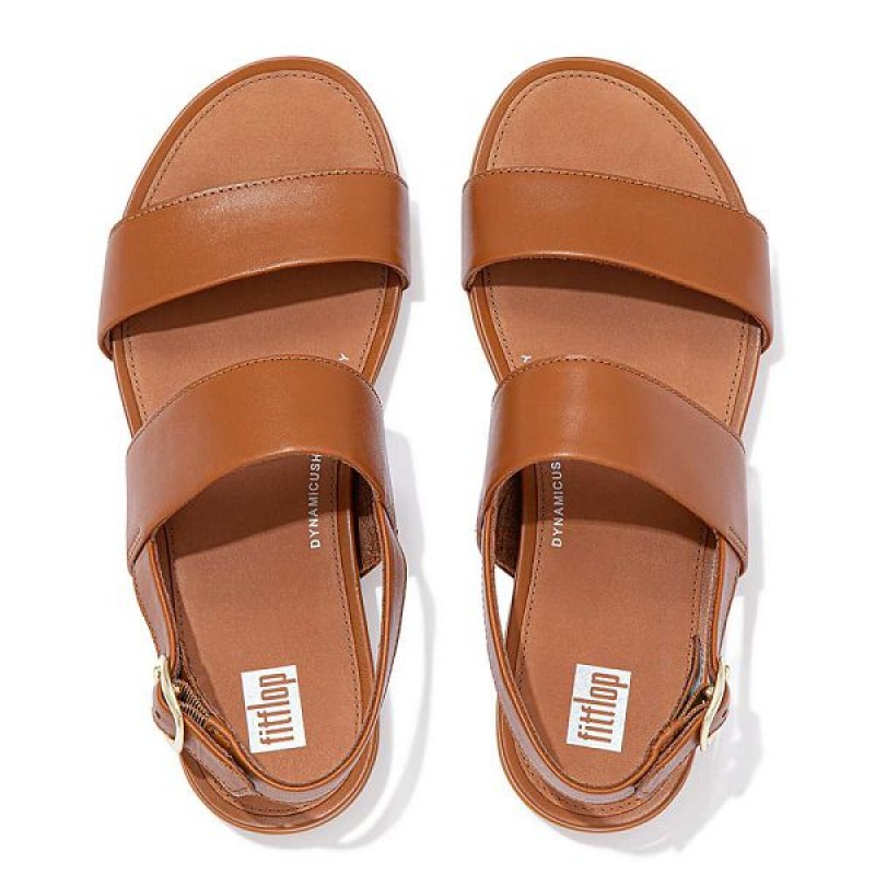 FitFlop Gracie Leather Back-Strap Women's Sandals Light Brown | 420GBNSLQ