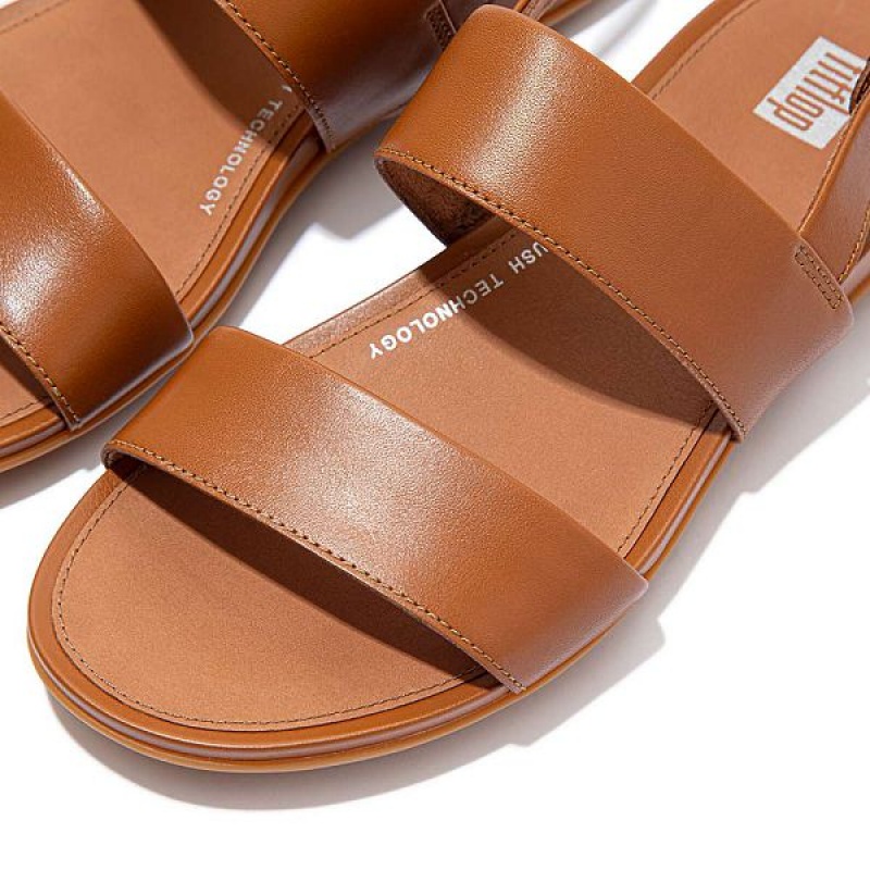 FitFlop Gracie Leather Back-Strap Women's Sandals Light Brown | 420GBNSLQ