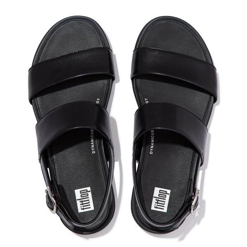 FitFlop Gracie Leather Back-Strap Women's Sandals Black | 938FWYUSV