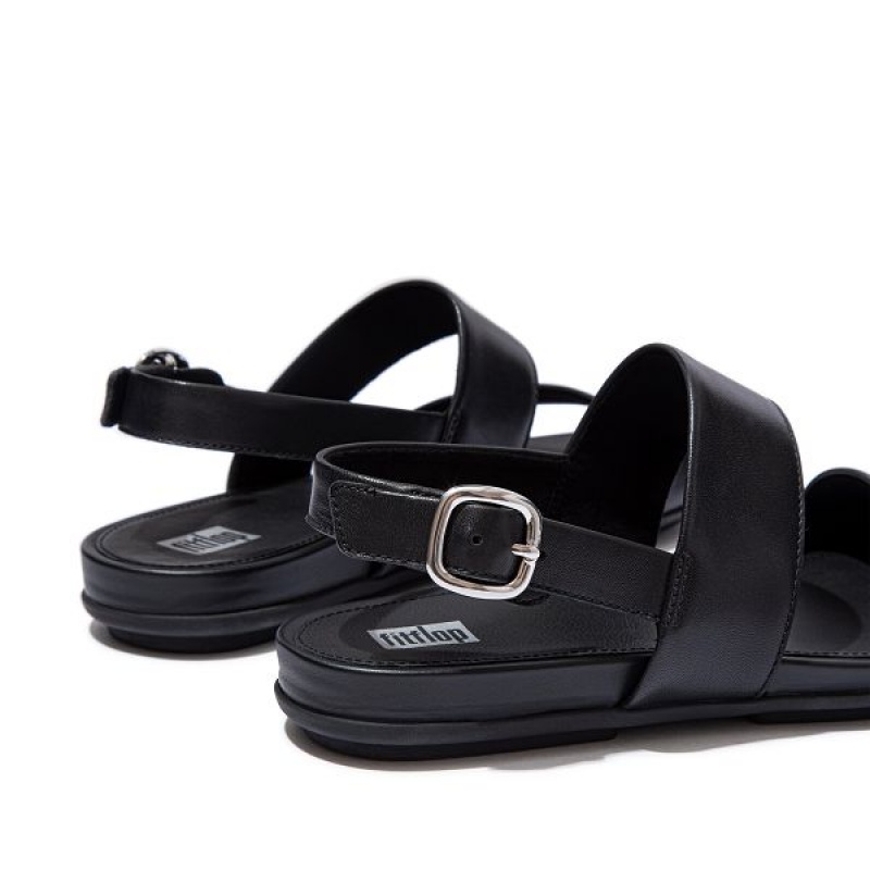 FitFlop Gracie Leather Back-Strap Women's Sandals Black | 938FWYUSV