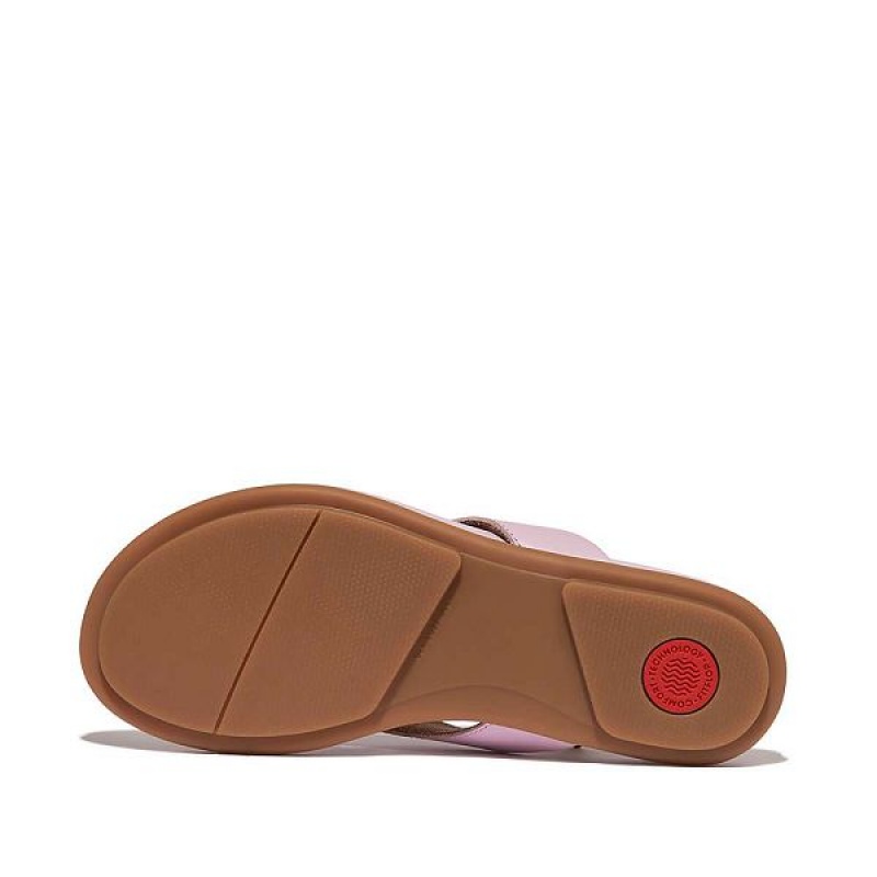 FitFlop Gracie Leather Women's Flip Flops Purple | 675EYCAQS