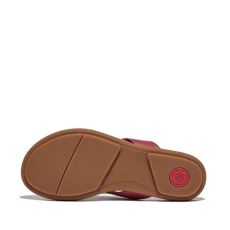 FitFlop Gracie Leather Women's Flip Flops Red | 249EVSRLP