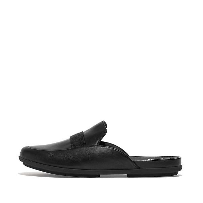 FitFlop Gracie Opul Trim Leather Women\'s Mules Black | 817OWALEF