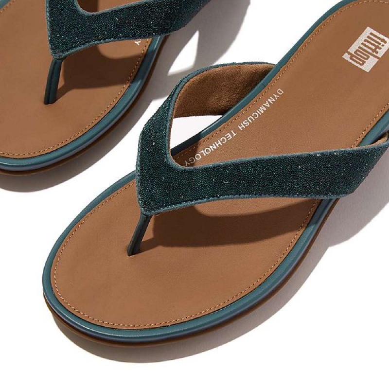 FitFlop Gracie Opul Women's Flip Flops Grey / Blue | 624ZPNLBA