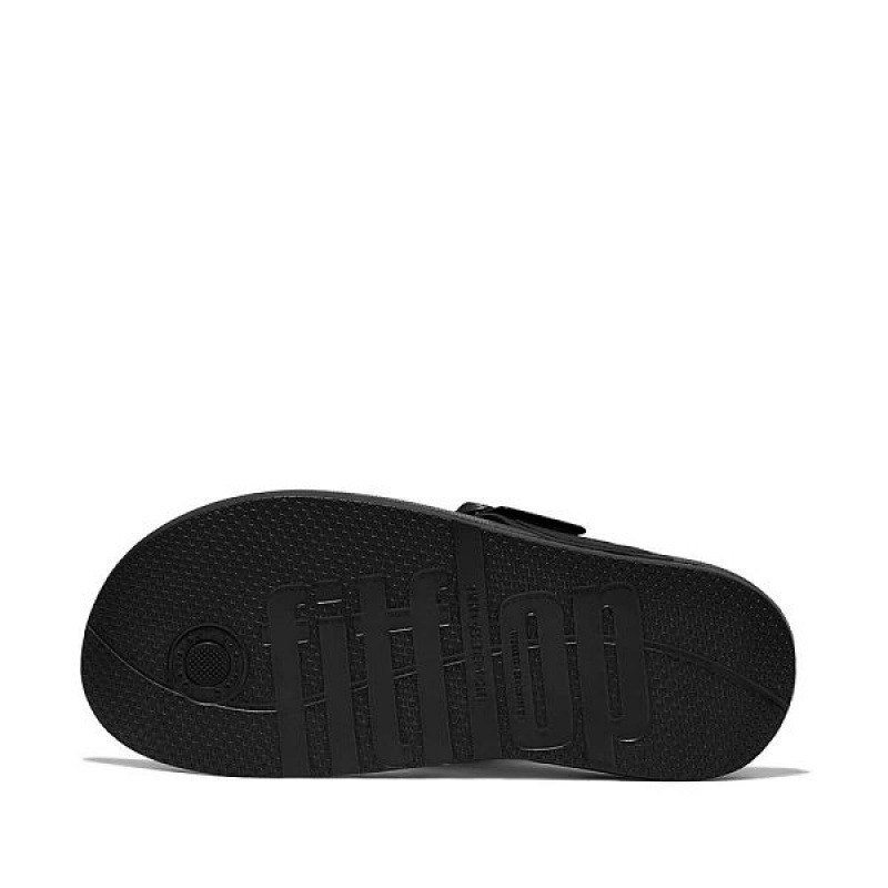 FitFlop Iqushion Adjustable Buckle Women's Flip Flops Black | 790GXSQBT