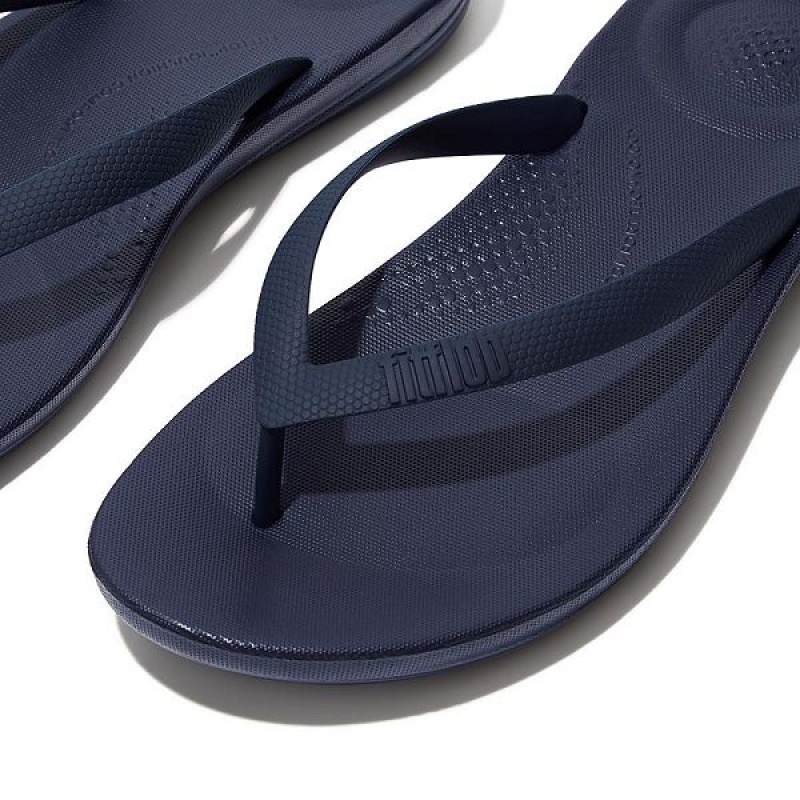 FitFlop Iqushion Ergonomic Men's Flip Flops Navy | 459NZVLTO