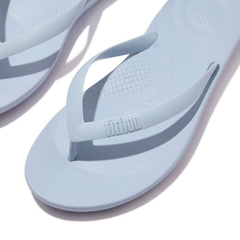 FitFlop Iqushion Ergonomic Men's Flip Flops Blue | 642RAGDUT