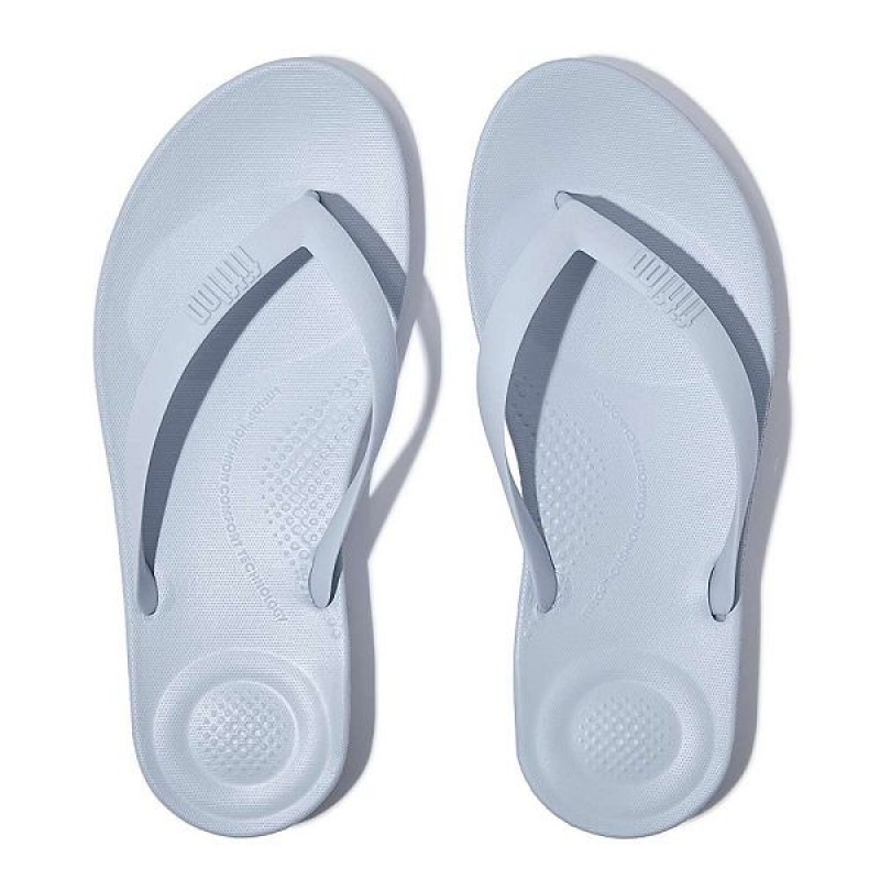 FitFlop Iqushion Ergonomic Men's Flip Flops Blue | 642RAGDUT