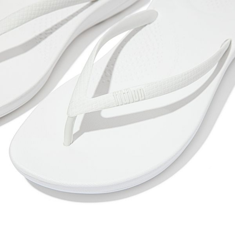 FitFlop Iqushion Ergonomic Women's Flip Flops White | 079FLAOJV