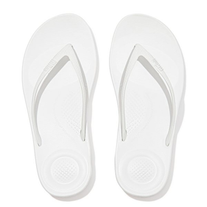 FitFlop Iqushion Ergonomic Women's Flip Flops White | 079FLAOJV