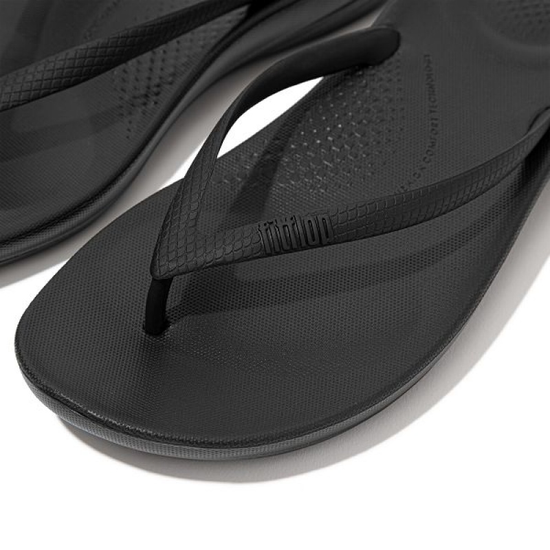 FitFlop Iqushion Ergonomic Women's Flip Flops Black | 931QWUZMR