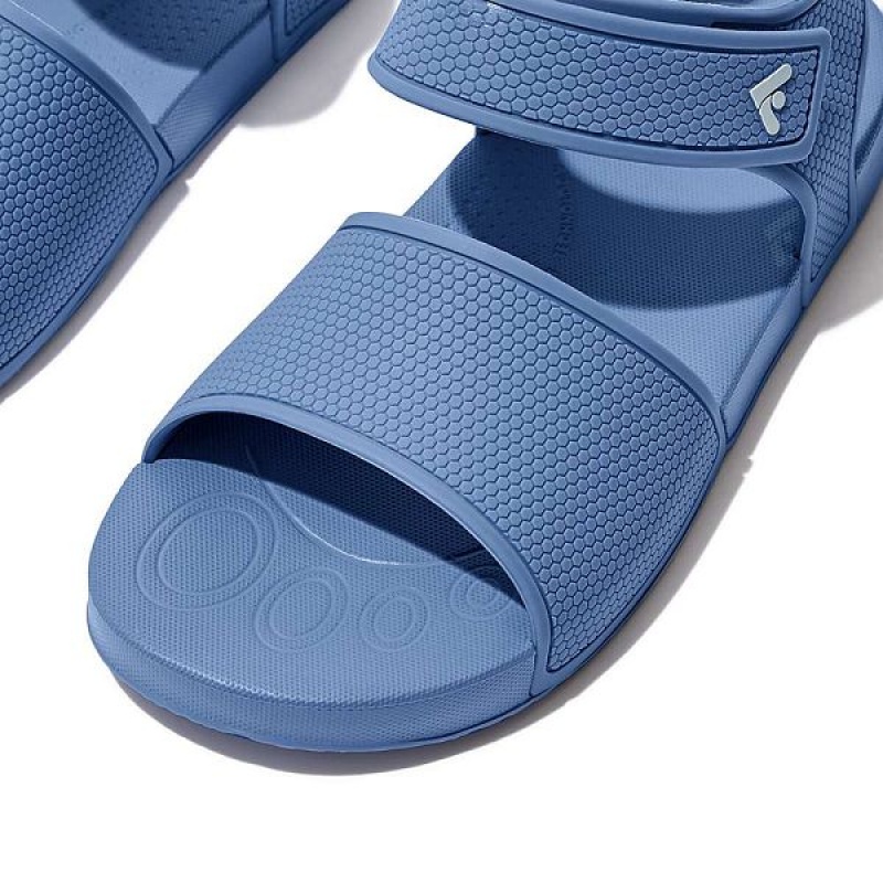 FitFlop Iqushion Junior Ergonomic Back-Strap Kids' Sandals Blue | 381ZGVBTX