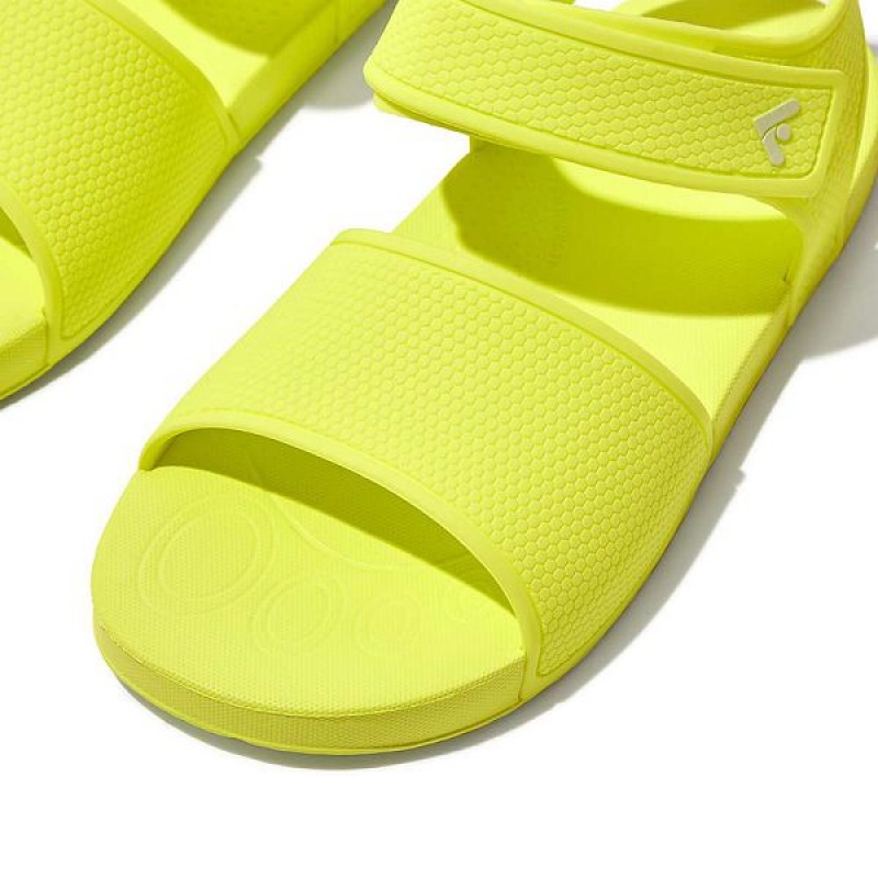 FitFlop Iqushion Junior Ergonomic Back-Strap Kids' Sandals Yellow | 056YRQBUA