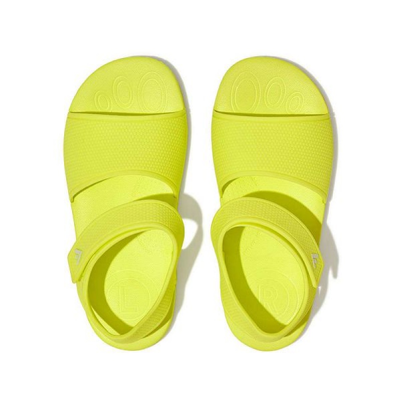 FitFlop Iqushion Junior Ergonomic Back-Strap Kids' Sandals Yellow | 056YRQBUA