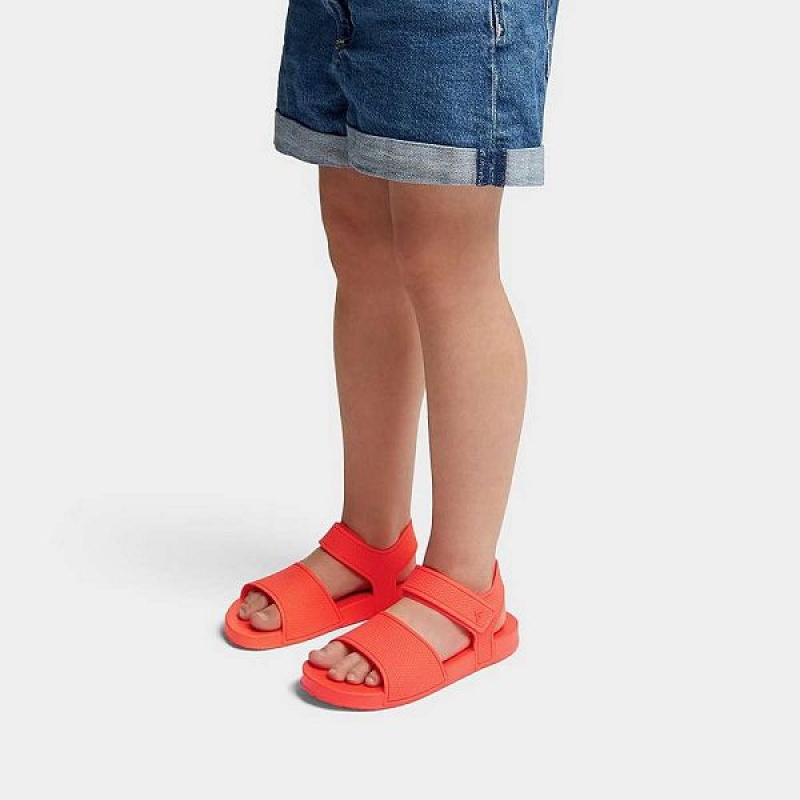 FitFlop Iqushion Junior Ergonomic Back-Strap Kids' Sandals Orange | 478HQKSWP