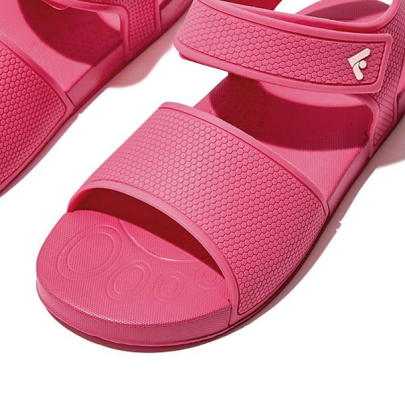 FitFlop Iqushion Junior Ergonomic Back-Strap Kids' Sandals Pink | 305TGABVJ