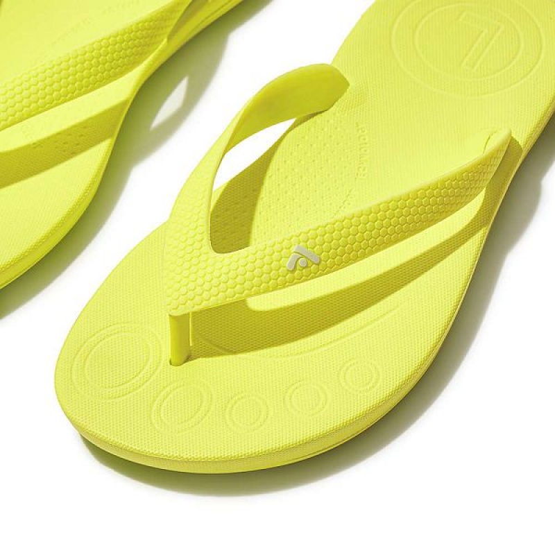 FitFlop Iqushion Junior Ergonomic Kids' Flip Flops Yellow | 583AHSCEI