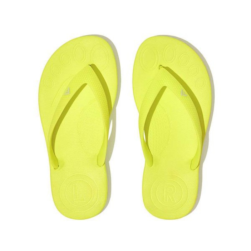 FitFlop Iqushion Junior Ergonomic Kids' Flip Flops Yellow | 583AHSCEI