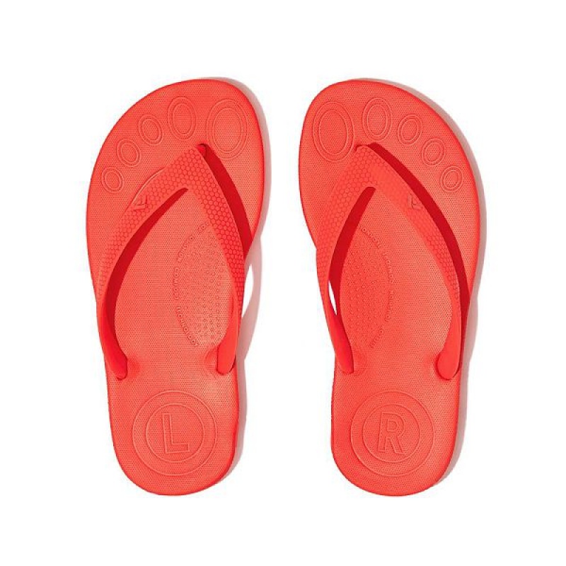 FitFlop Iqushion Junior Ergonomic Kids' Flip Flops Orange | 690TEJIYX