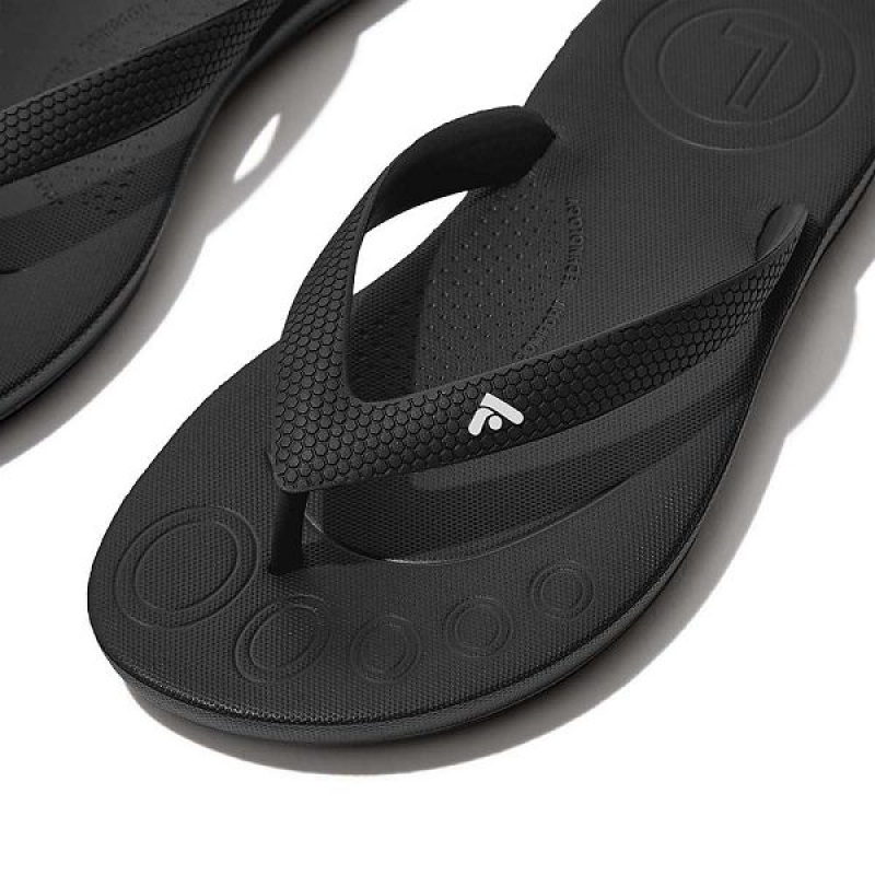 FitFlop Iqushion Junior Ergonomic Kids' Flip Flops Black | 216PGXOSM