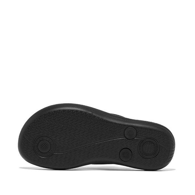 FitFlop Iqushion Junior Ergonomic Kids' Flip Flops Black | 216PGXOSM