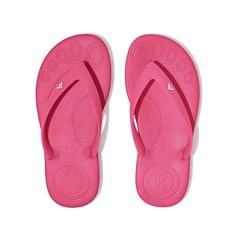 FitFlop Iqushion Junior Ergonomic Kids' Flip Flops Pink | 841LAXHKC