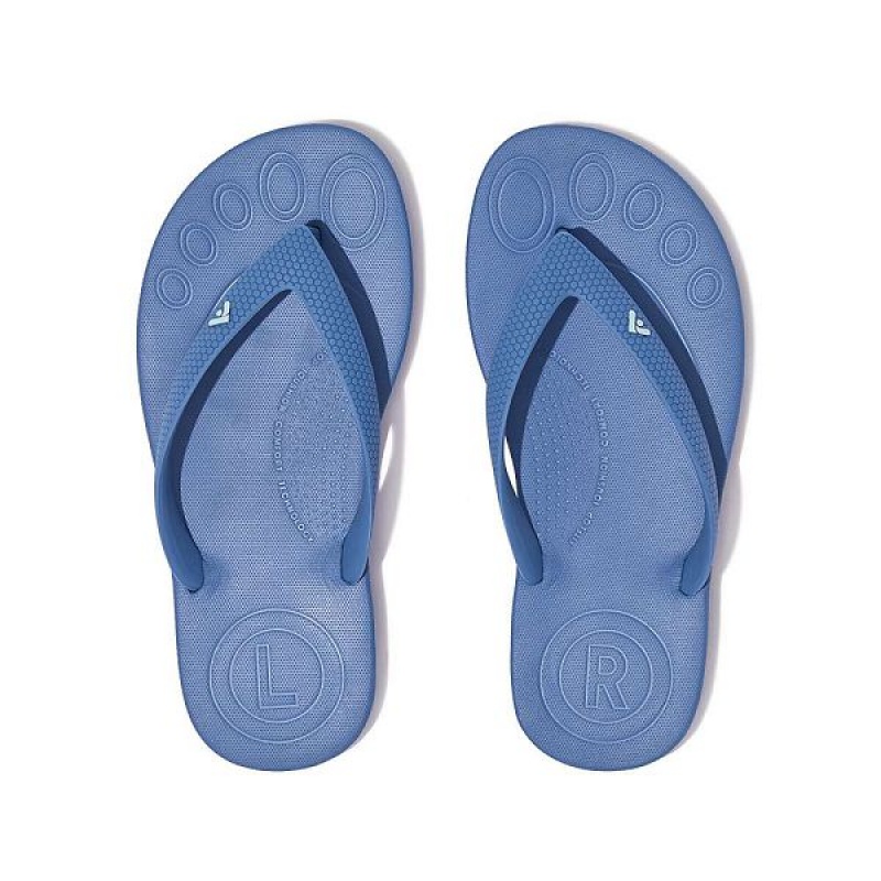 FitFlop Iqushion Junior Ergonomic Kids' Flip Flops Blue | 258KWONRM