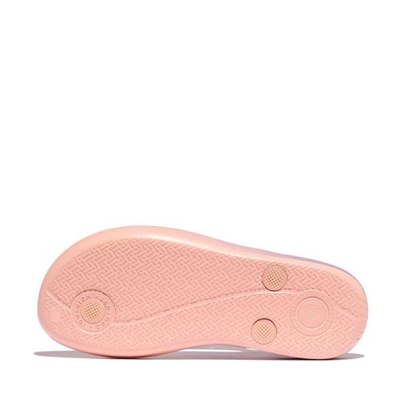 FitFlop Iqushion Junior Iridescent Ergonomic Kids' Flip Flops Coral / Purple | 724JRKZHX