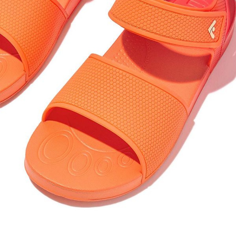 FitFlop Iqushion Junior Ombre Ergonomic Back-Strap Kids' Sandals Red / Coral | 396CTGQBH