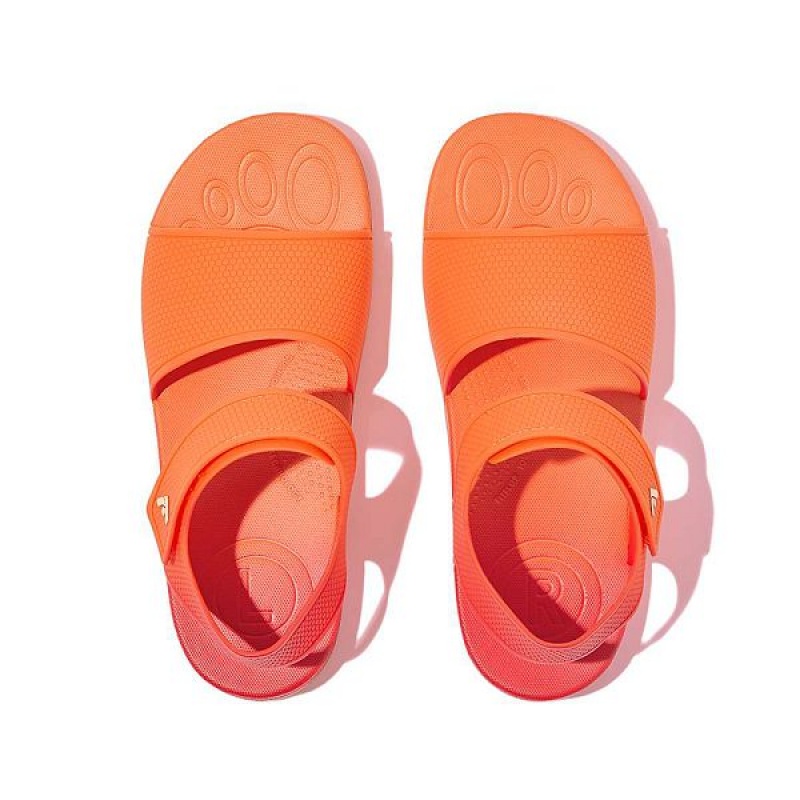 FitFlop Iqushion Junior Ombre Ergonomic Back-Strap Kids' Sandals Red / Coral | 396CTGQBH