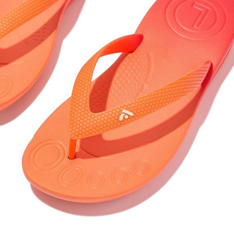 FitFlop Iqushion Junior Ombre Ergonomic Kids' Flip Flops Red / Coral | 098HIDSMG