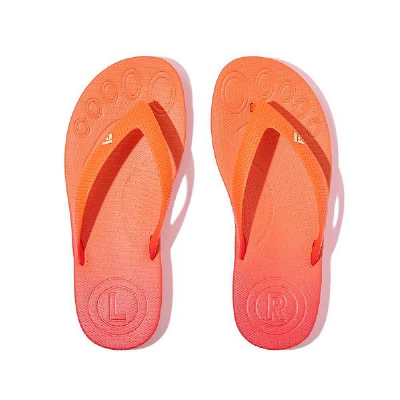 FitFlop Iqushion Junior Ombre Ergonomic Kids' Flip Flops Red / Coral | 098HIDSMG