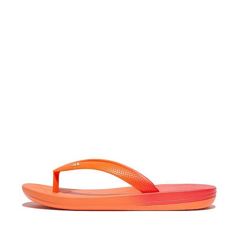 FitFlop Iqushion Junior Ombre Ergonomic Kids\' Flip Flops Red / Coral | 098HIDSMG