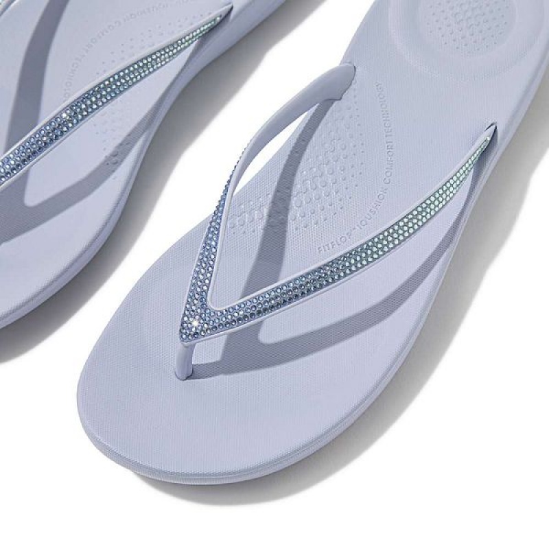 FitFlop Iqushion Ombre Sparkle Women's Flip Flops Blue | 714ZNFJSC