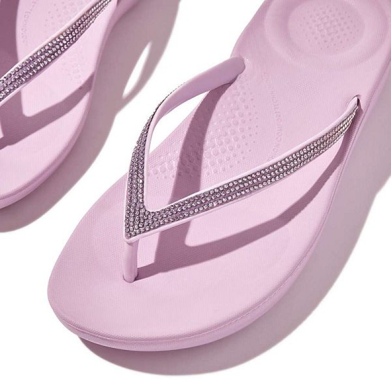 FitFlop Iqushion Ombre Sparkle Women's Flip Flops Purple | 980UKISQY