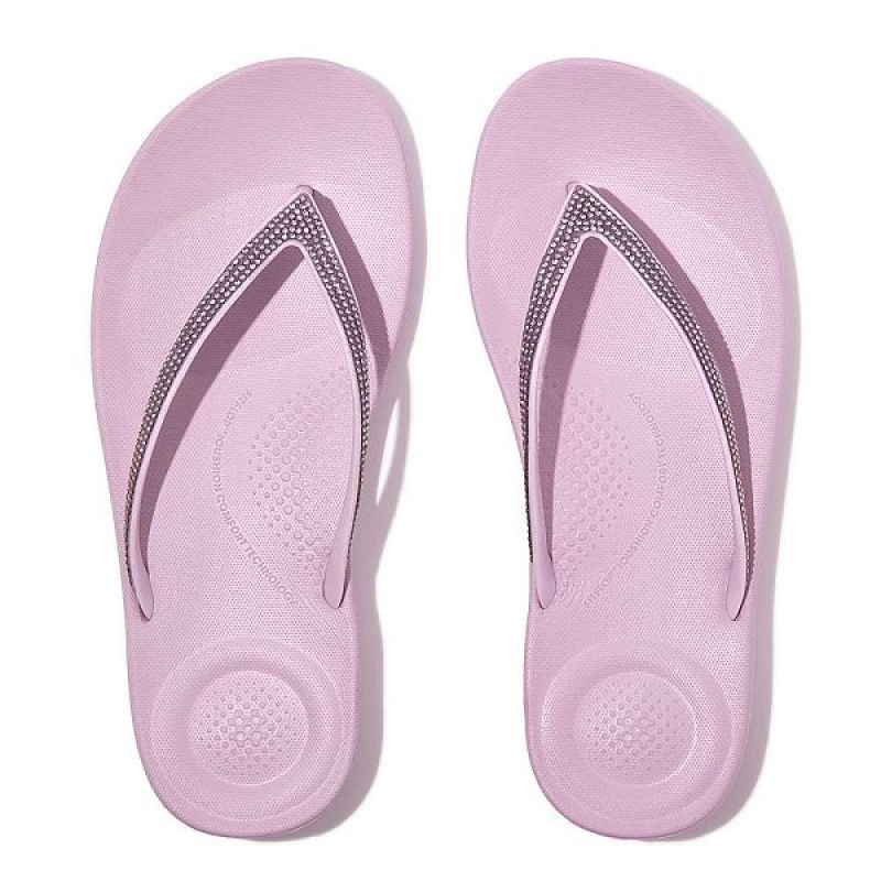 FitFlop Iqushion Ombre Sparkle Women's Flip Flops Purple | 980UKISQY