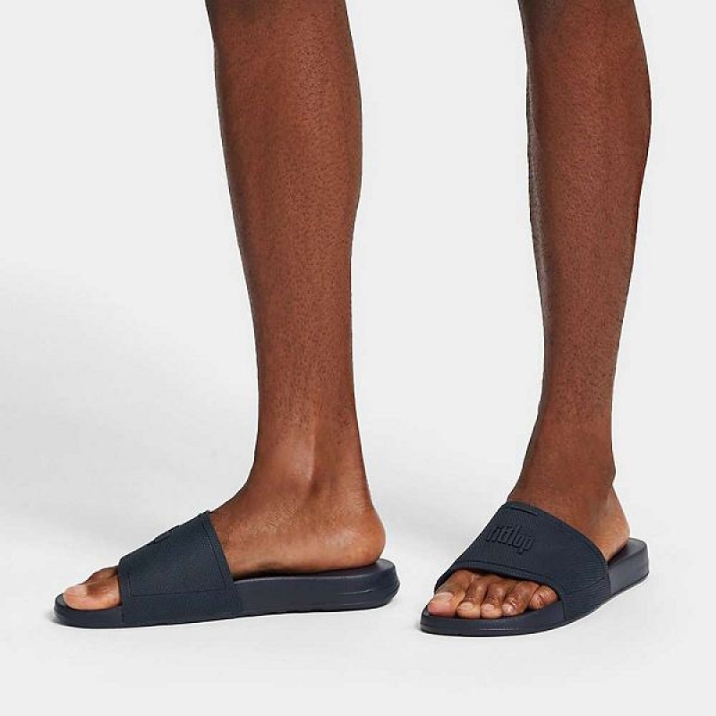 FitFlop Iqushion Pool Men's Slides Navy | 089IJSNLG