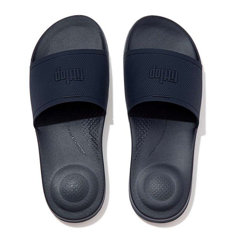 FitFlop Iqushion Pool Men's Slides Navy | 089IJSNLG