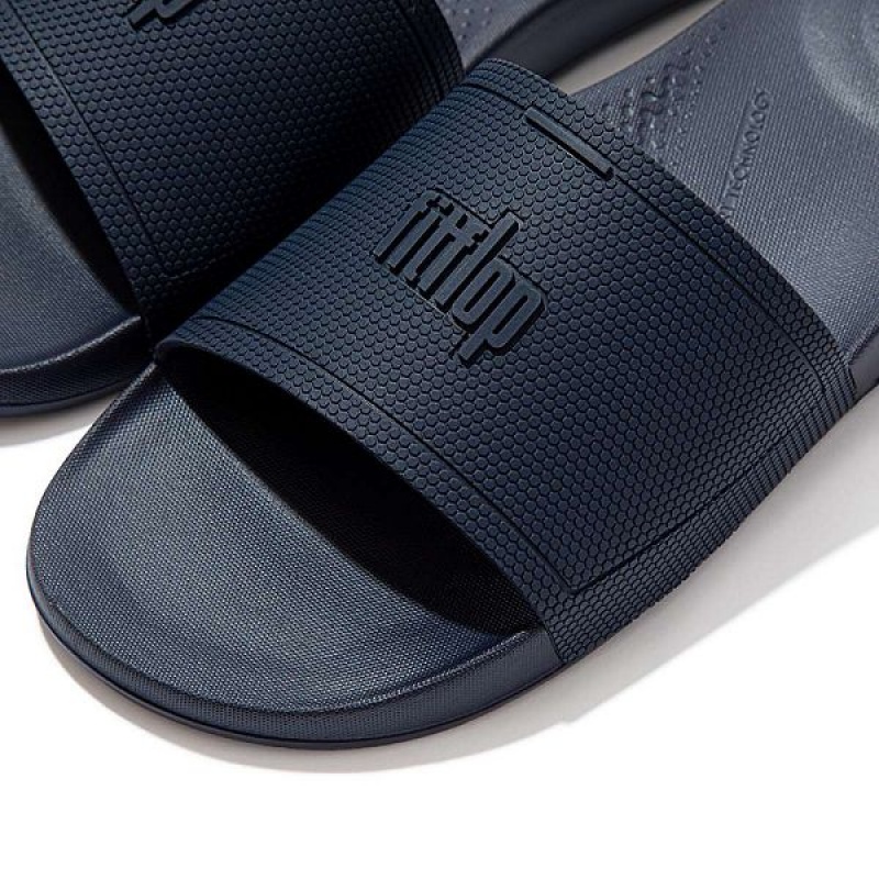 FitFlop Iqushion Pool Men's Slides Navy | 089IJSNLG