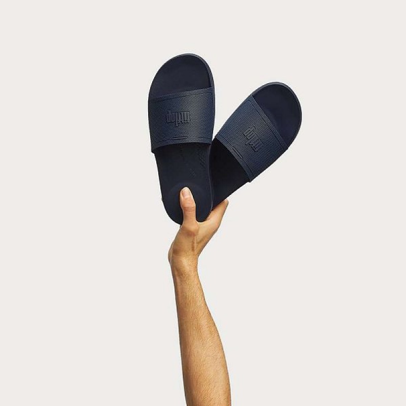 FitFlop Iqushion Pool Men's Slides Navy | 089IJSNLG