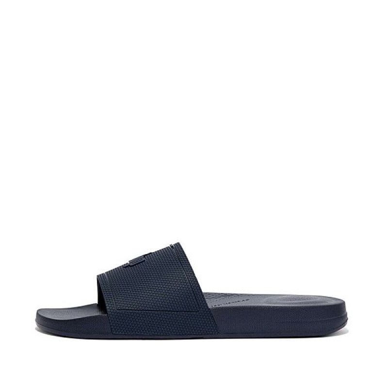 FitFlop Iqushion Pool Men\'s Slides Navy | 089IJSNLG