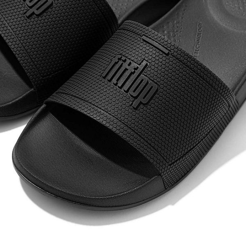 FitFlop Iqushion Pool Women's Slides Black | 714OTYSDJ