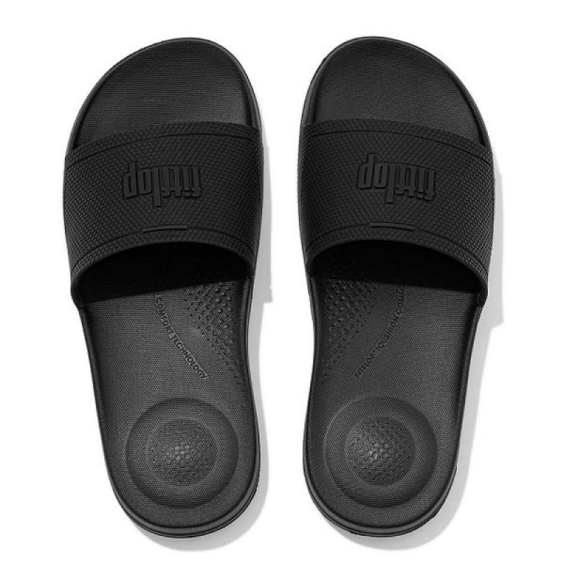 FitFlop Iqushion Pool Women's Slides Black | 714OTYSDJ