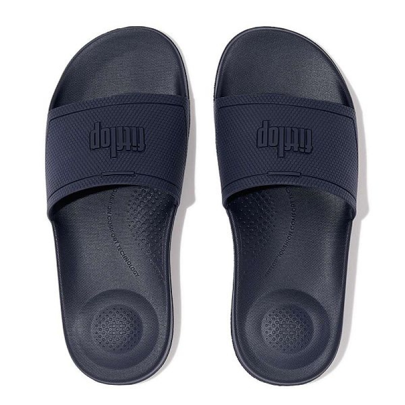 FitFlop Iqushion Pool Women's Slides Navy | 897XUHVIA